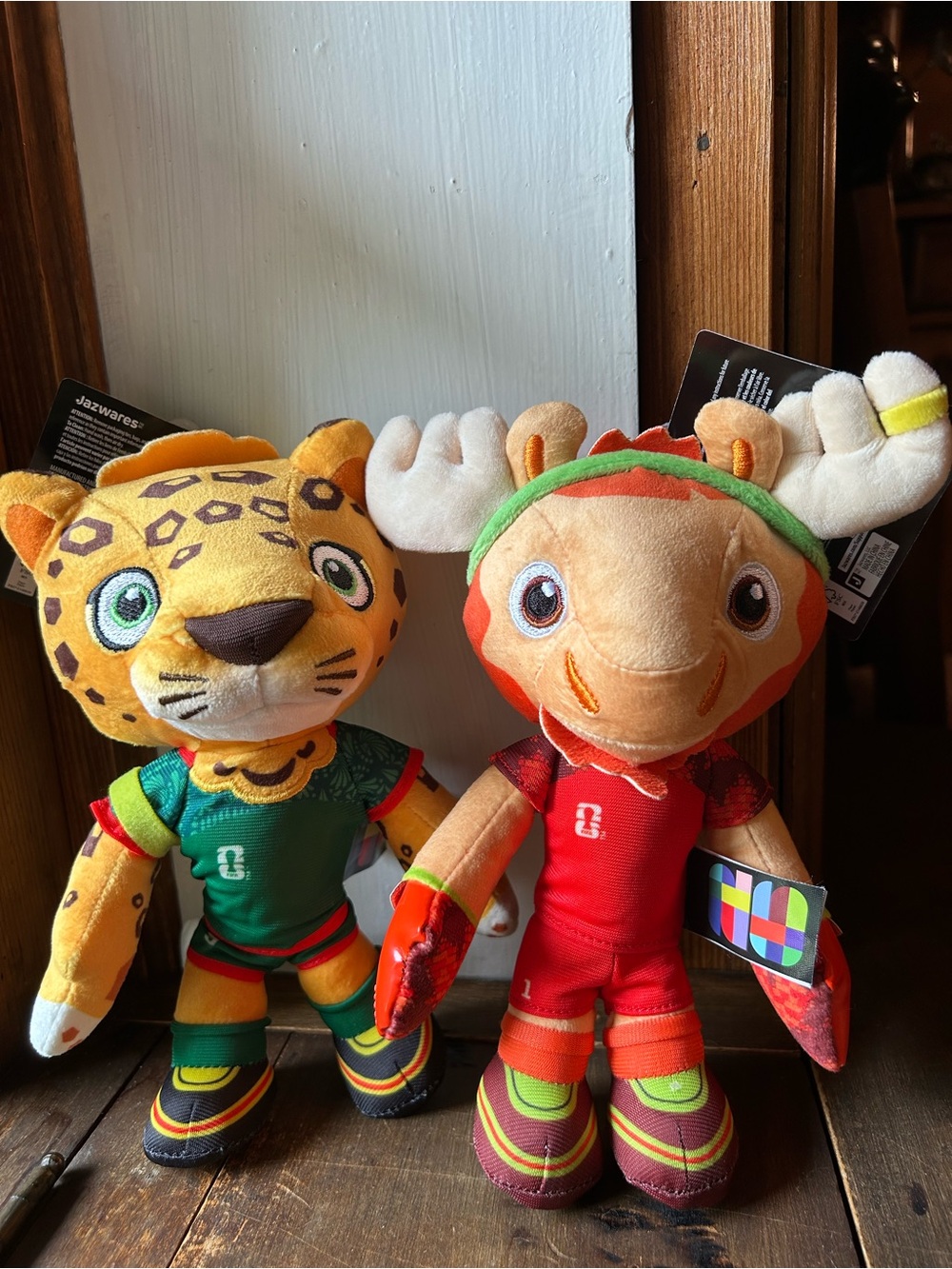 NEW FIFA World Cup official plush mascots Zayu the Jaguar and Maple the Moose